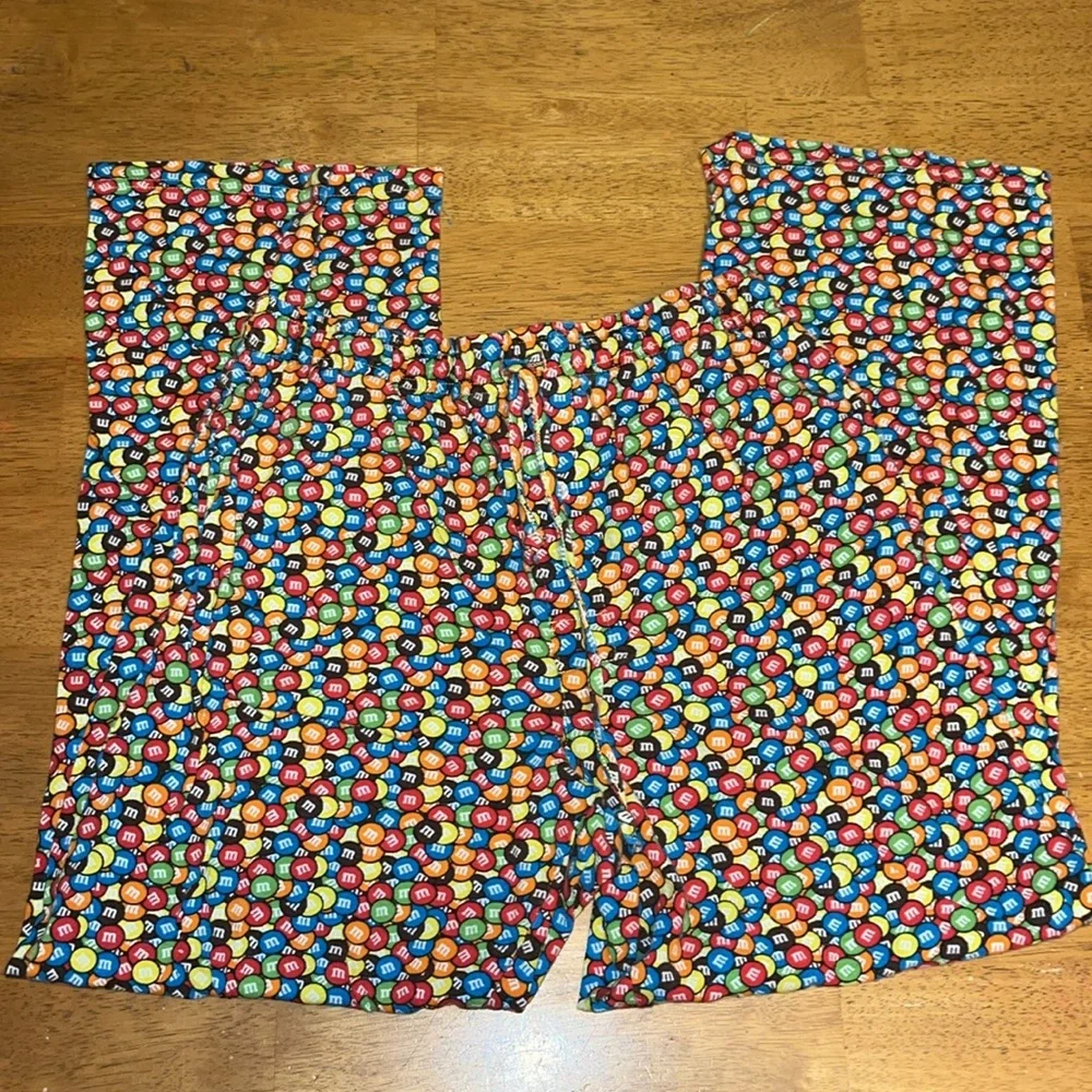 M & M’s Mens Medium Candy Print Pajama Lounge Elastic Waist Pant